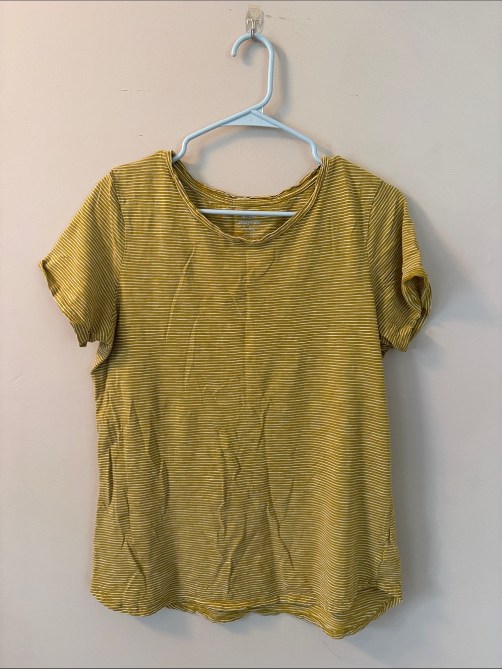 Old Navy Yellow Striped Short Sleeve Tee